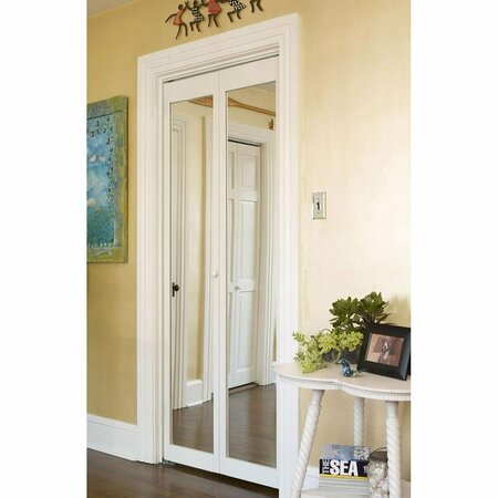 PARCHE 24 x 80 in. Full Mirrored Bifold Door, Unfinished Pine PA3570682